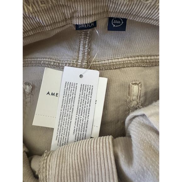 NWT AE Stretch High Waisted Corduroy Jegging Pant American Eagle Tan 14 Long 32w - Picture 7 of 14